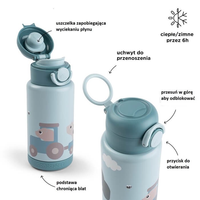 Butelka termiczna 340ml Tiny Farm Blue / Done by Deer