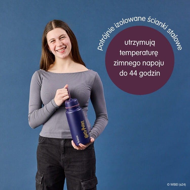 Butelka termiczna ze składanym ustnikiem, termos ze stali nierdzewnej - Harry Potter, 1l / b.box