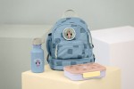 Bidon ze stali nierdzewnej z ustnikiem i uchwytem 500 ml Pattern Party Blue & green / Lassig