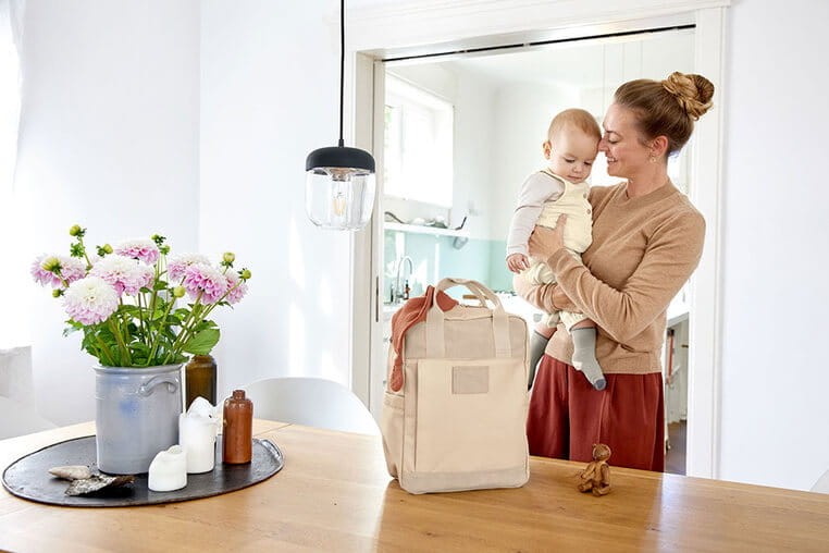 Plecak dla mam kwadratowy z akcesoriami Vividal Backpack humus / Lassig