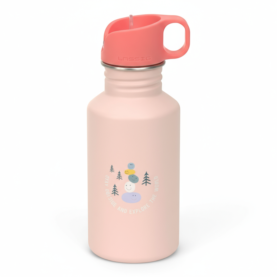 Bidon ze stali nierdzewnej z ustnikiem i uchwytem 500 ml Sunny Explorer rose&pink / Lassig
