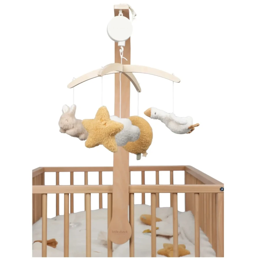 Drewniana karuzela do łóżeczka Newborn Naturals FSC / Little Dutch