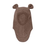 Kominiarka 100% wełny merino z uszkami misia - Brown Melange / HUTTEliHUT