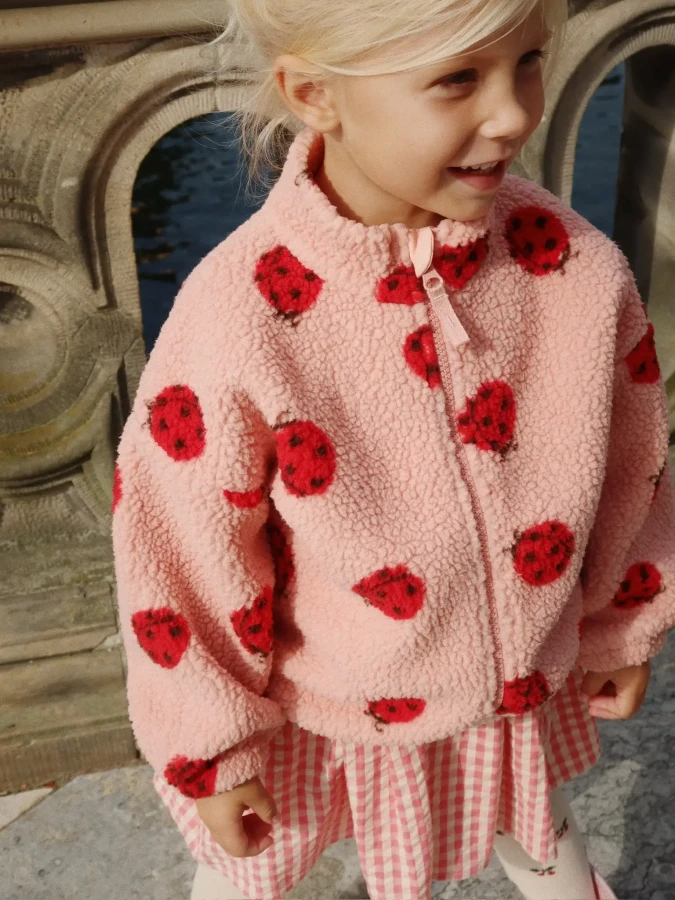 Kurtka pluszowa Jody - ladybug pink / Konges slojd