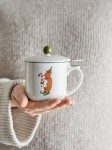 Dziecięcy kubek z kamionki Valentin z pokrywką i zaparzaczem - Red / Bloomingville Mini