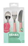 Sztućce ze stali nierdzewnej 12 m+ Old Pink / Beaba