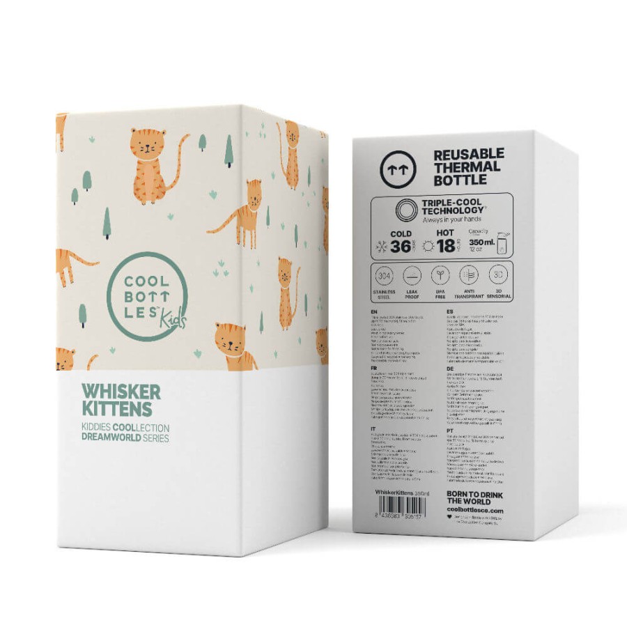 Butelka termiczna Kiddies - Whisker Kittens, 350 ml / Cool Bottles