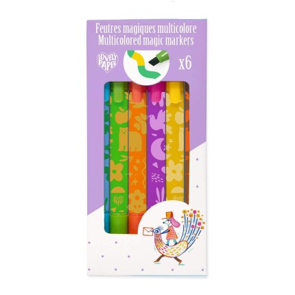 Magiczne wielokolorowe markery 6szt. / Djeco