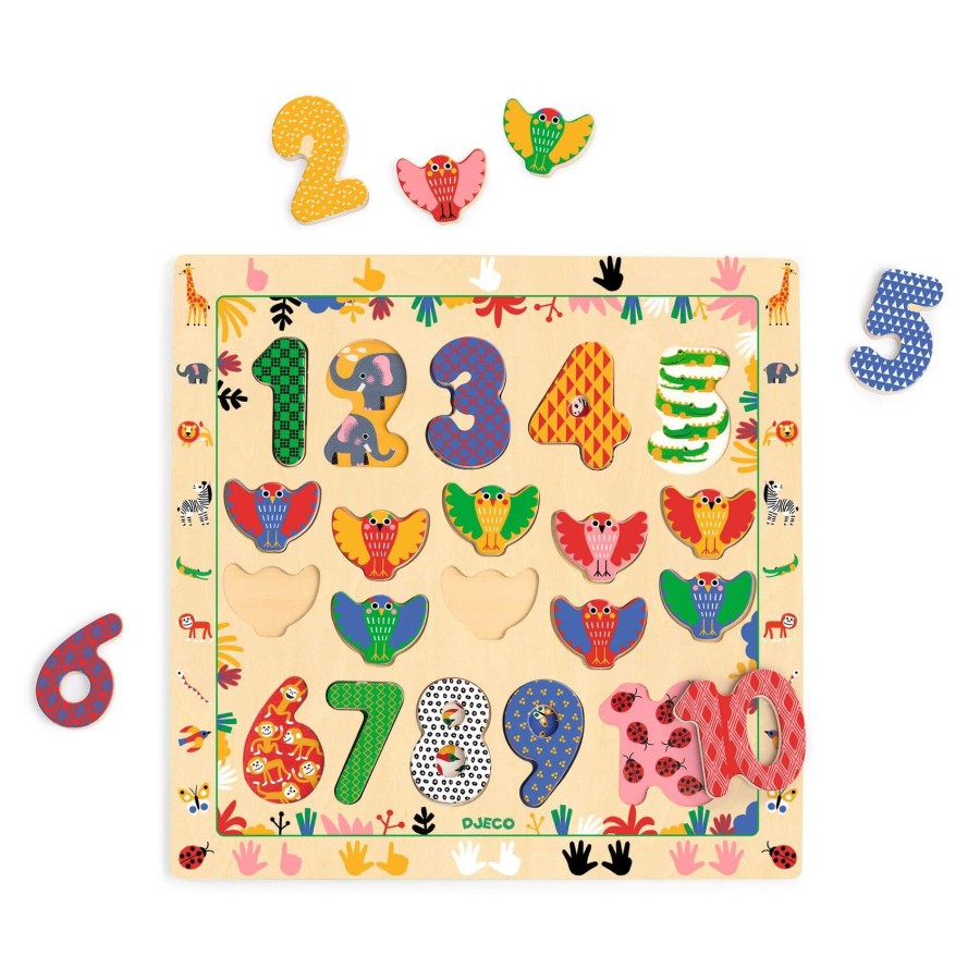 Drewniane puzzle LICZBY 1-10 / Djeco