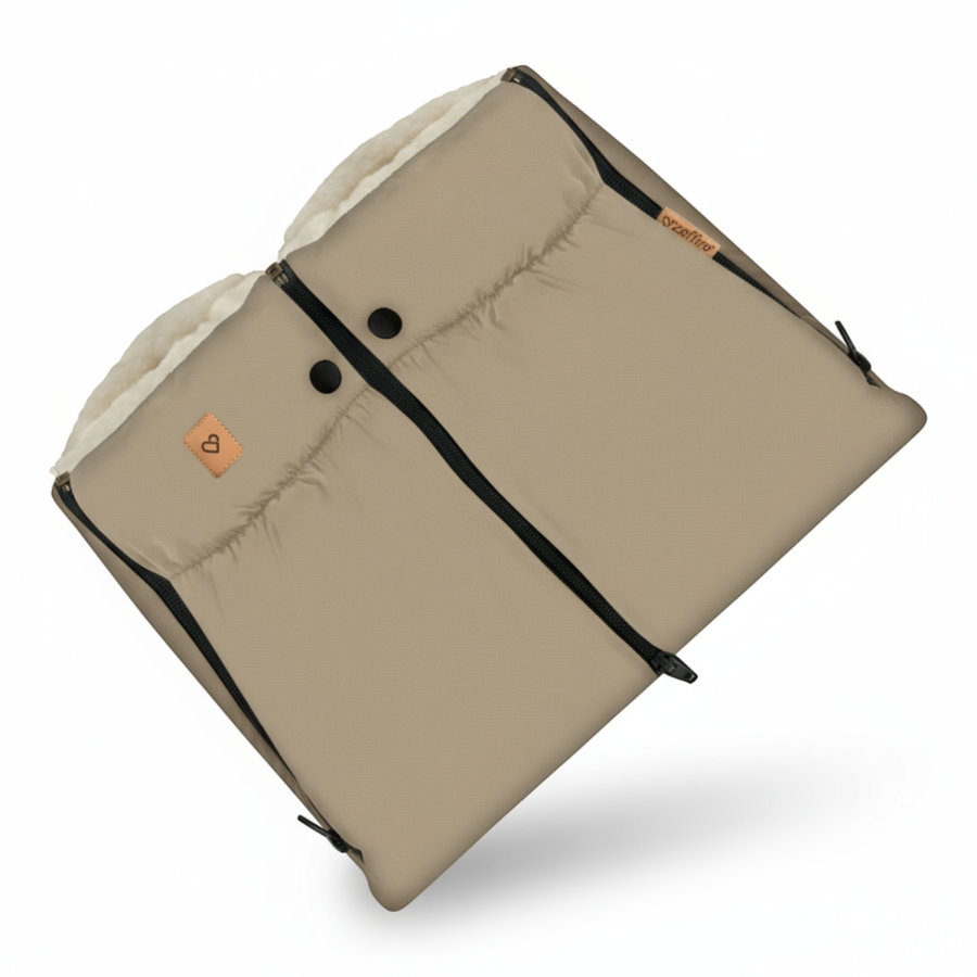 Mufka dwuczęściowa do wózka Nordico - beige / Zaffiro