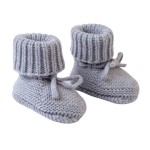Buciki niechodki z wełny merino 100% - szare Drizzle / Lodger