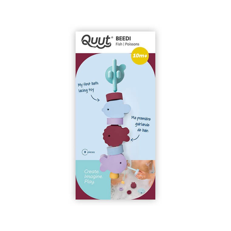 Klocki piankowe do nawlekania do kąpieli Beedi - Fish Burgundy / QUUT