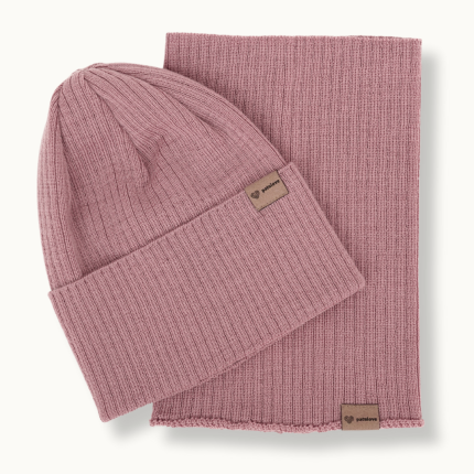 Czapka i komin wełniany BLUSH / Patulove