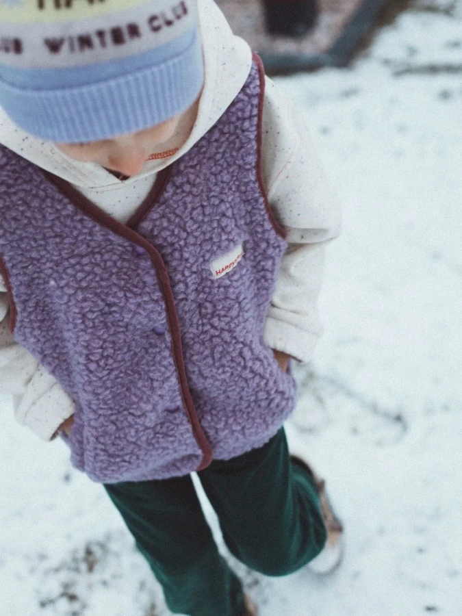 Dziecięca kamizelka merino - lilac cloud / Happymess