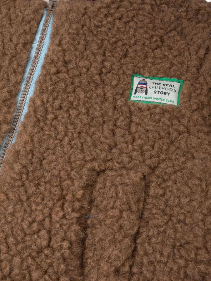 Kurtka wełniana merino - teddy brown / Happymess
