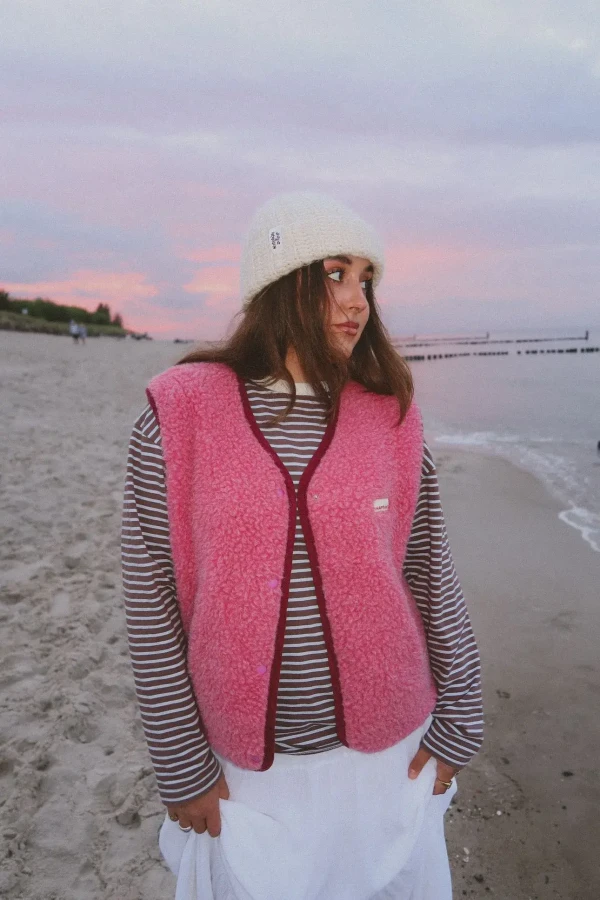 Kamizelka merino dla dorosłych - dusty pink / Happymess