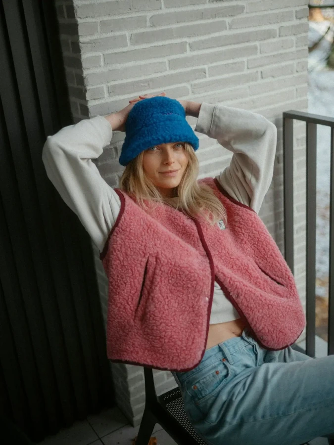 Kamizelka merino dla dorosłych - dusty pink / Happymess
