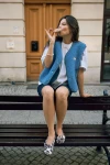 Kamizelka merino dla dorosłych - ice blue / Happymess