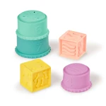 Stackin’ Squishies – miękkie kubeczki i klocki sensoryczne 2w1 / B.Toys