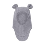 Kominiarka 100% wełny merino z uszkami misia - Medium grey melange / HUTTEliHUT