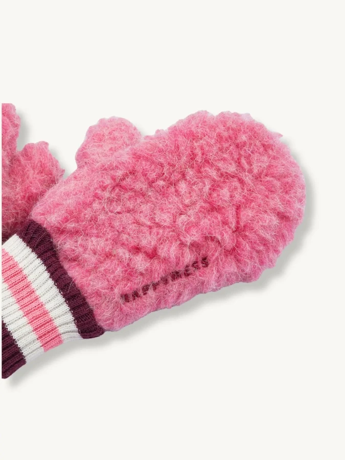 Dziecięce rękawiczki z wełny merino - dusty pink / Happymess