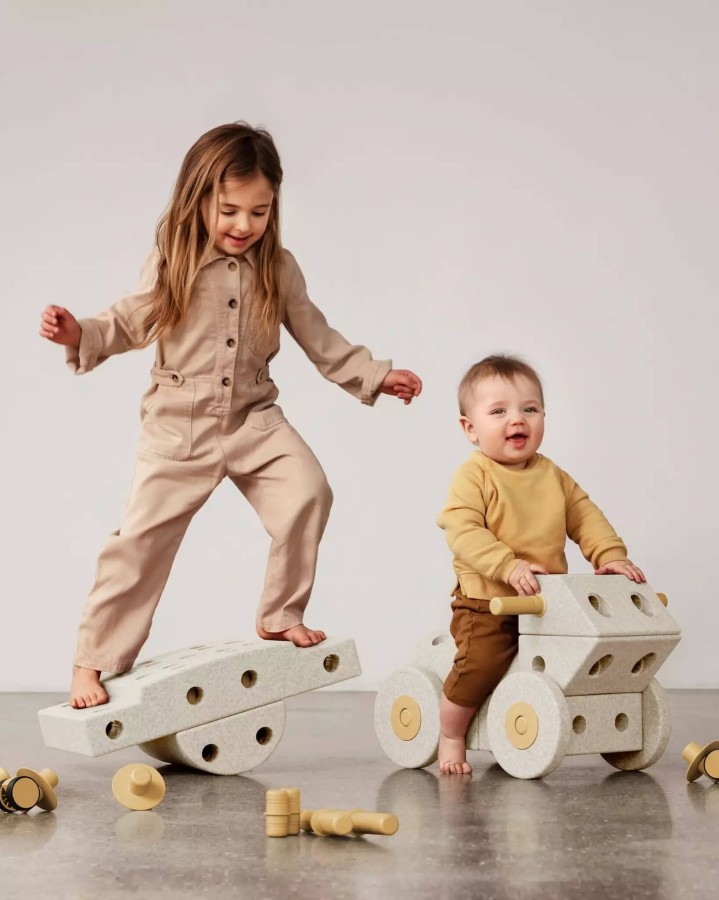 Kreatywne klocki rozwijające motorykę dużą, Dreamer kit 12 in 1 - Sand Grey, Honey Yellow / MODU