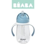 Bidon tritanowy ze słomką, 300 ml - windy blue / Beaba