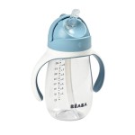 Bidon tritanowy ze słomką, 300 ml - windy blue / Beaba
