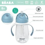 Bidon tritanowy ze słomką, 300 ml - windy blue / Beaba