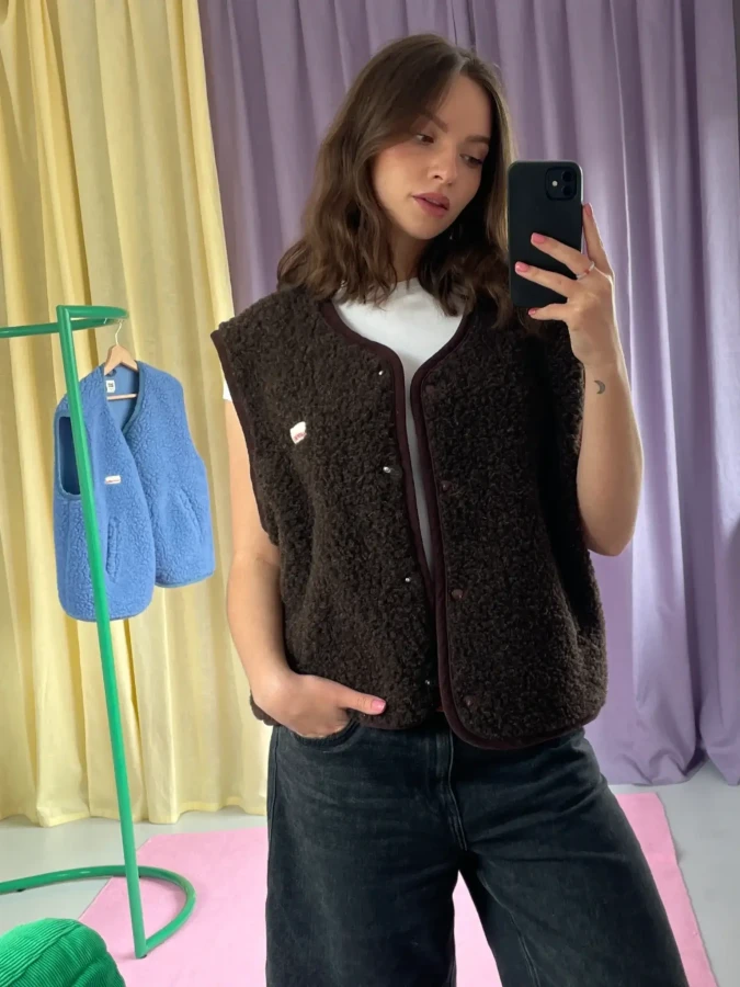 Kamizelka merino dla dorosłych - chocolate brown / Happymess