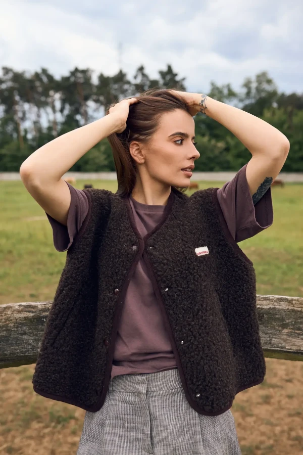Kamizelka merino dla dorosłych - chocolate brown / Happymess