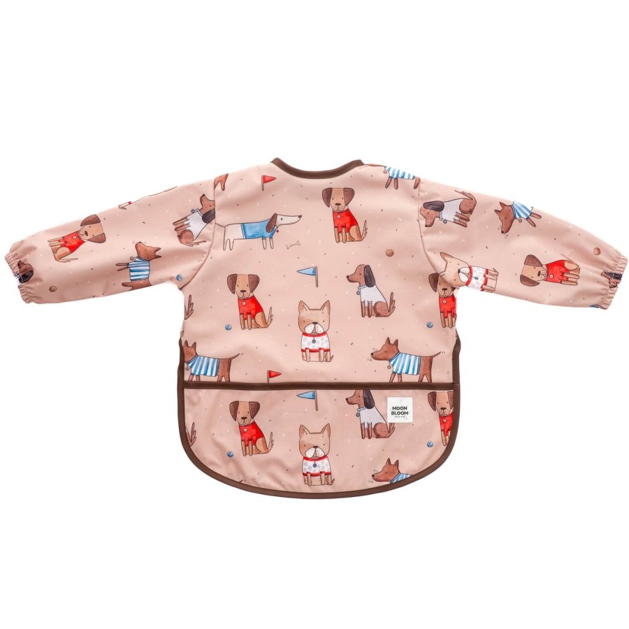 Śliniak z rękawami Happy Puppy / Moon Bloom