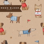 Fartuszek z kieszonką Happy Puppy / Moon Bloom