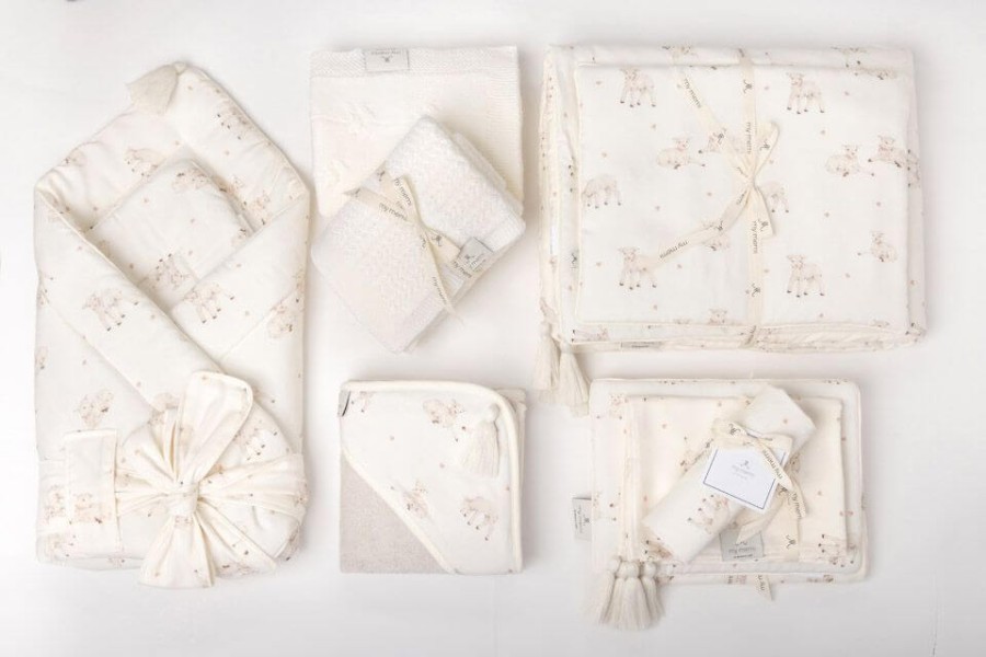 Bambusowa pieluszka muślinowa 65x65 - little sheeps / My Memi