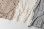 Ciepły kocyk ze 100% wełny merino warm beige Wave - premium collection / My Memi