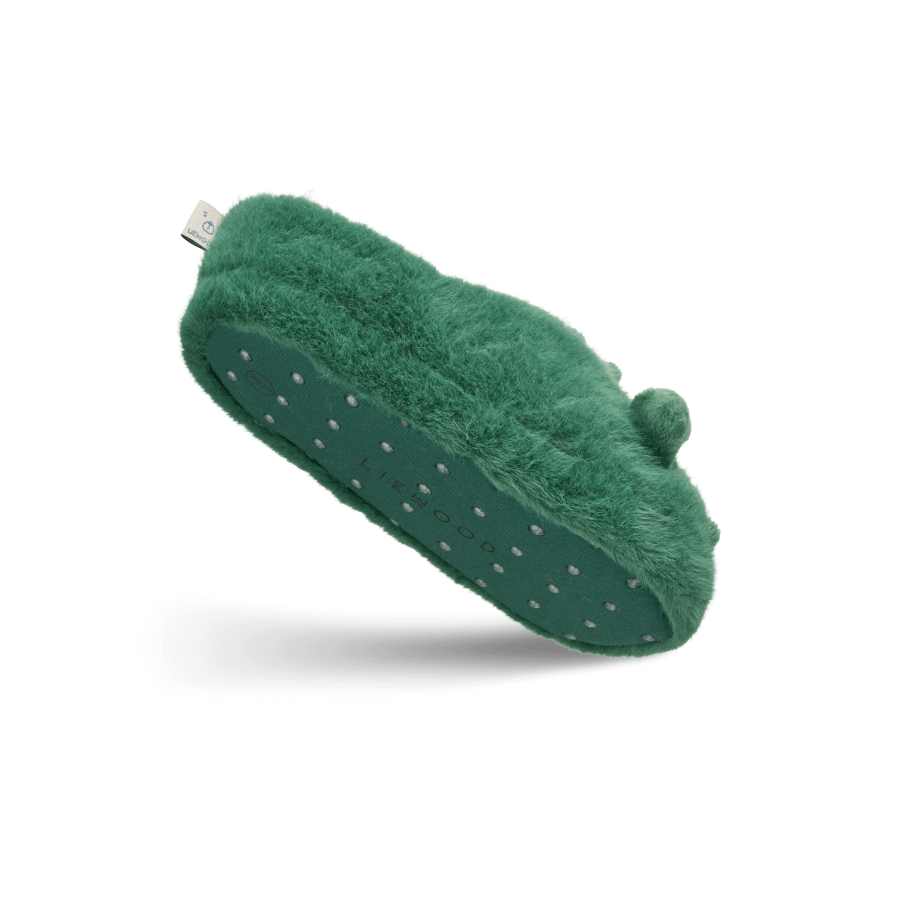 Pluszowe kapcie Aviaja Crocodile - garden green / Liewood