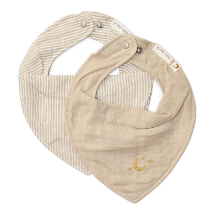 Apaszko-bandanka muślinowa zestaw 2 szt. Pure Soft Beige / Little Dutch