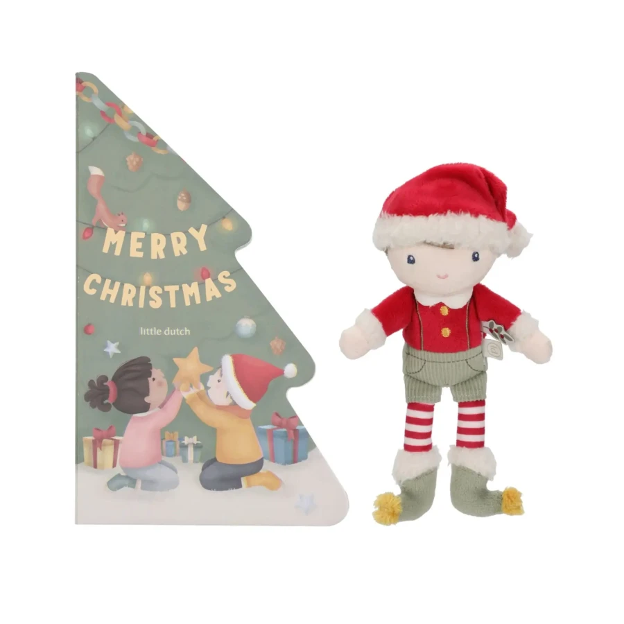 Świąteczny zestaw z książeczką i lalką Jim X-MAS / Little Dutch