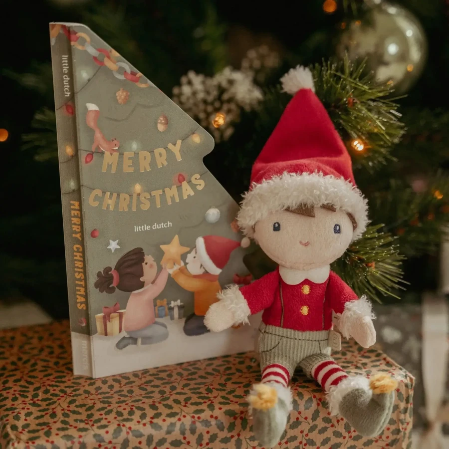 Świąteczny zestaw z książeczką i lalką Jim X-MAS / Little Dutch
