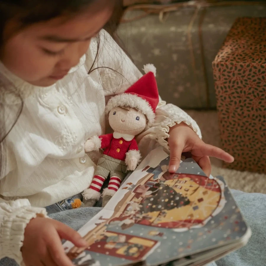 Świąteczny zestaw z książeczką i lalką Jim X-MAS / Little Dutch