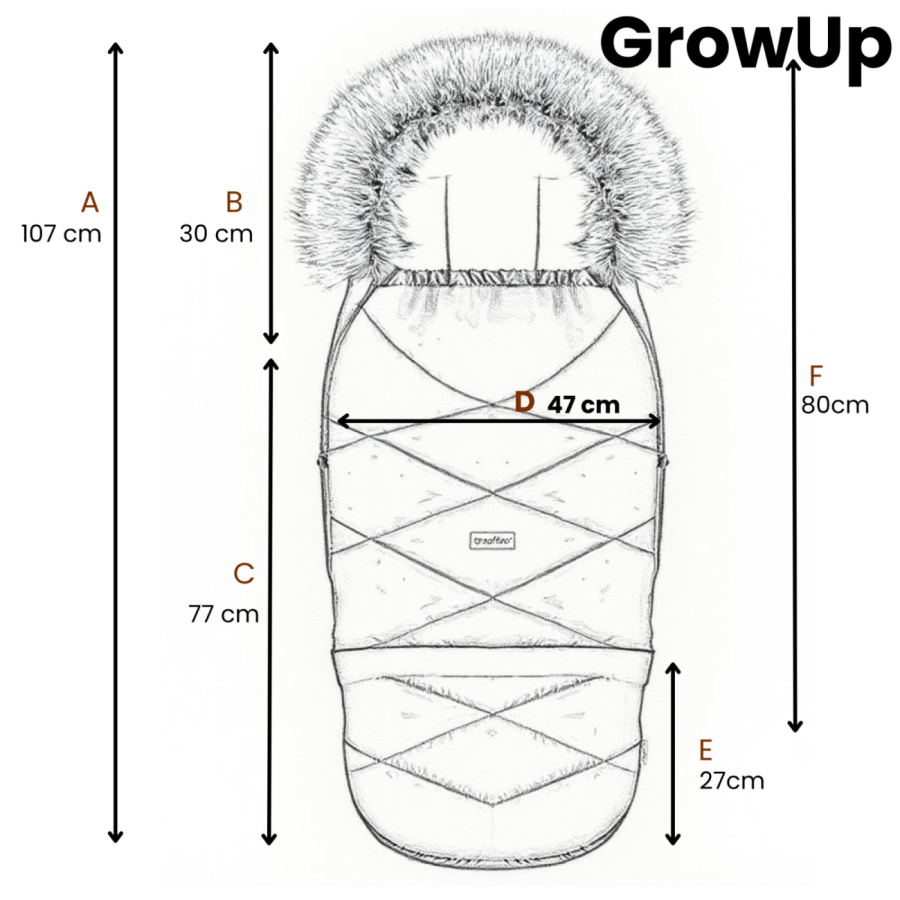 Regulowany śpiwór z torbą GrowUP Aspen 0-36m latte / Zaffiro