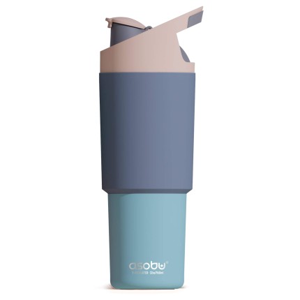 Butelka termiczna ze słomką Cosmic, 960ml - pastelowy niebieski / Asobu