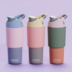 Butelka termiczna ze słomką Cosmic, 1L - pastelowy różowy / Asobu