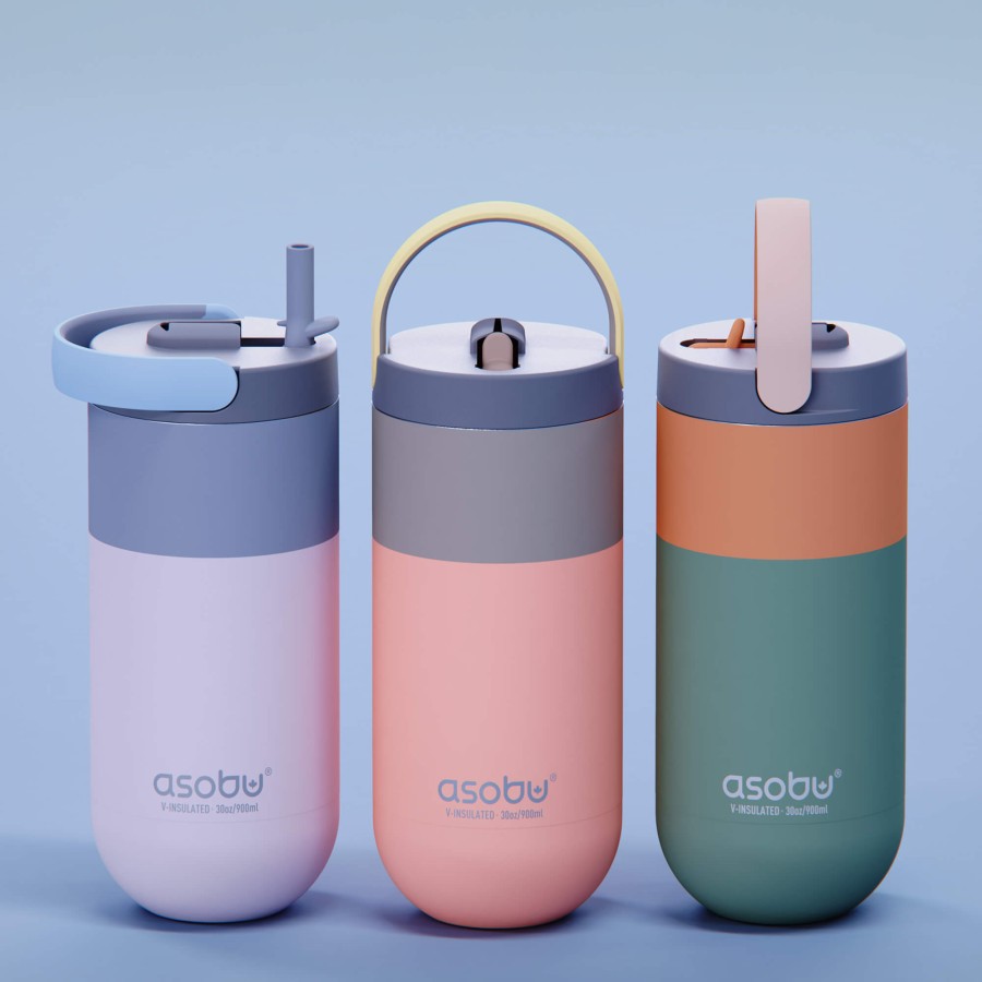 Butelka termiczna Orbit, 900 ml - pastelowy zielony / Asobu