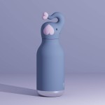 Butelka termiczna ze słomką Bestie, 460 ml - Słoń / Asobu