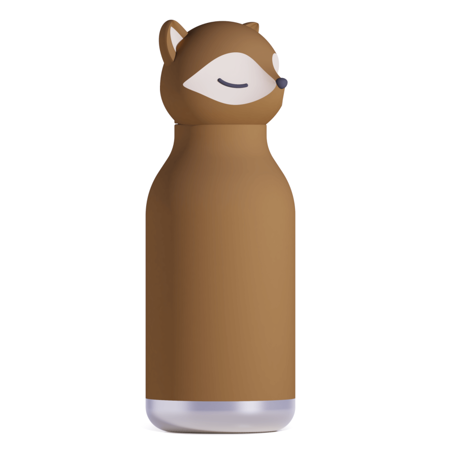 Butelka termiczna ze słomką Bestie, 460 ml - Lis / Asobu