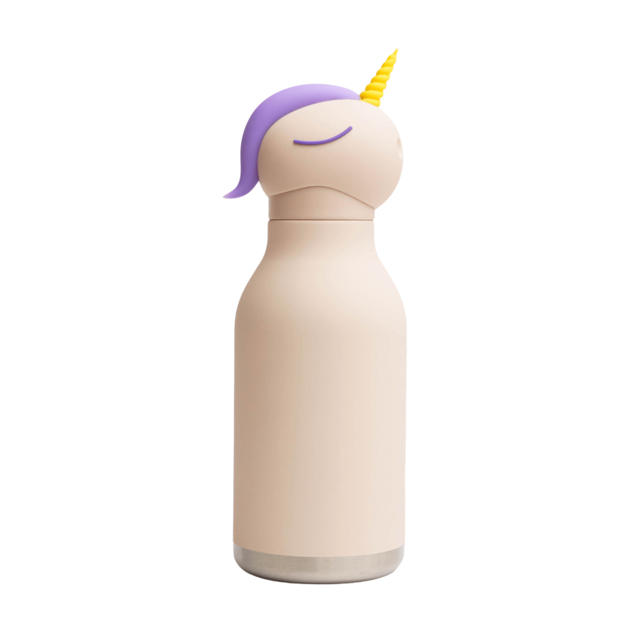 Butelka termiczna ze słomką Bestie, 460 ml - Jednorożec / Asobu