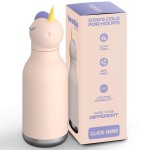 Butelka termiczna ze słomką Bestie, 460 ml - Jednorożec / Asobu