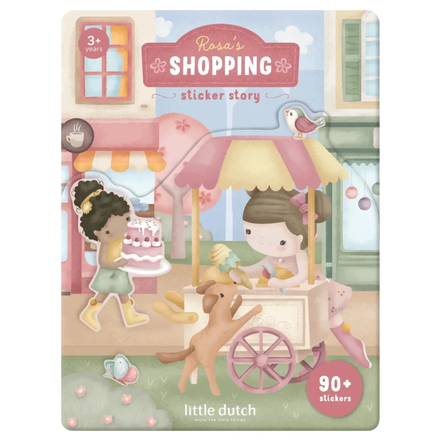 Książeczka z naklejkami Rosa na zakupach / Little Dutch