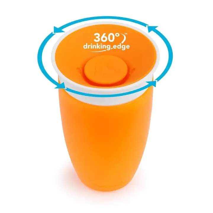 Kubek Miracle 360°, 296ml - pomarańczowy / Munchkin